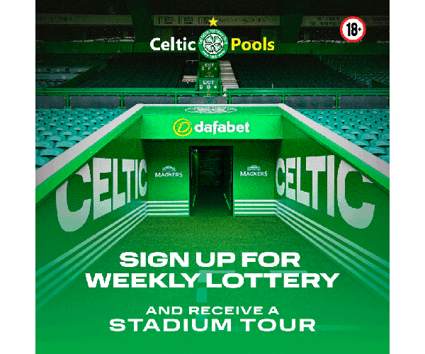 Celtic Pools free stadium tour banner